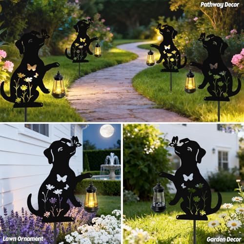 ANGMLN Dog Outdoor Solar Lantern Waterproof, Hanging Lights Lawn Ornaments - Image 6