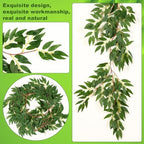 Yunlly 48 Pack Artificial Willow Leaves Garland 269 Ft Greenery Vines Decor - Image 3