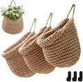 Honeydak 3 Hanging Baskets, Light Linen, Barrel, Cotton Rope by Honeydak