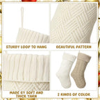 6 Pcs Cable Knit Christmas Stockings Large Christmas Stocking, Charming - Image 4