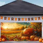Fall Harvest Pumpkin Thanksgiving Garage Door Banner 6x13FT by ANNAQUEEN