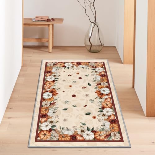 Artoid Mode Pumpkins Floral Corns Fall Area Rug 3x5 Feet - Image 2