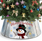 Christmas Metal Tree Collar 29 Inch Diameter Base, Christmas Snowman Decor by BonsaiTree