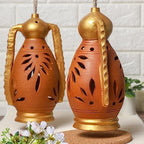 Desifavors Terracotta Lanterns | Indian Handcrafted Decorative Hanging Candle Lanterns | Diwali Christmas Lantern | Indoor, Outdoor, Home, Living Room, Parties | 4.33x4.33x7.48 Inch (Pack of 1) - Image 3