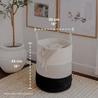 OrganiHaus Tall Cotton Rope Laundry Basket & Hamper, Blanket Storage 52L - Image 2
