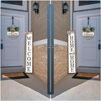 Surfapans Outdoor Welcome Sign for Front Porch 2 Sided 45"X9" Wood White - Image 3