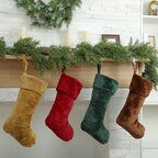 12 Pcs Christmas Stocking 18" Plush,Red,Brown,Khaki,Dark Green - Image 5