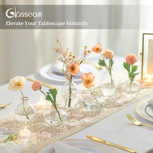 Glasseam Glass Bud Vase for Centerpieces: 12Pcs Clear Mini Small Vases Bulk - Image 4