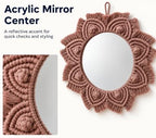 Small Boho Wall Mirror, Coffee Brown Macrame Mirror for Home Wall Decor - Image 5