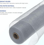 MECCANIXITY 3pcs 10 Inch Poly Burlap Mesh for Wreath, Decorative Mesh Fabric Ribbon 10 Yard for Fall Easter Christmas Flower Bow, Silver - Image 3