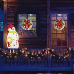 ATDAWN 2 Pcs Christmas Wreath, 15 Inch Outdoor Lighted Wreath for Front Door, Xmas Holiday Party Decorations - Image 5