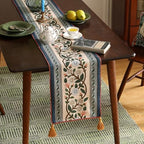 ISAENNE Designer Vintage Linen Table Runner,87"x12"-Naples C - Image 2