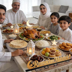 22 Inch Ramadan Mubarak Table Decor Wooden Ramadan Mubarak Sign Islamic Tabletop Centerpiece Eid Mubarak Decoration for Home Indoor Ramadan Party Desktop Display - Image 7