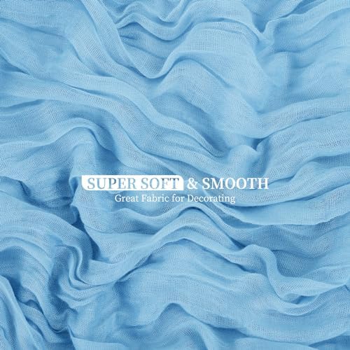 20 Pack Light Blue Cheesecloth Table Runner 120 Inch 10FT Rustic Boho Gauze Cheese Cloth Table Runner for Wedding Party Baby Shower Thanksgiving Christmas Decoration - Image 2