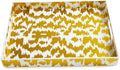 White & Gold Glitter Abstract Serving Tray with Handles, 15.8”x11.7”x1.6” Rectangular Decor Tray – Multipurpose for Breakfast in Bed, Bathroom Vanity, Living Room & Entertaining by Umisriro
