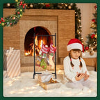 ELYKEN Christmas Stocking Holder Stand for Floor, Free Standing Stocking Rack with 4 Removable Hooks, Heavy Duty Metal Small Xmas Stocking Stand with Adjustable Feet, Black - Image 6