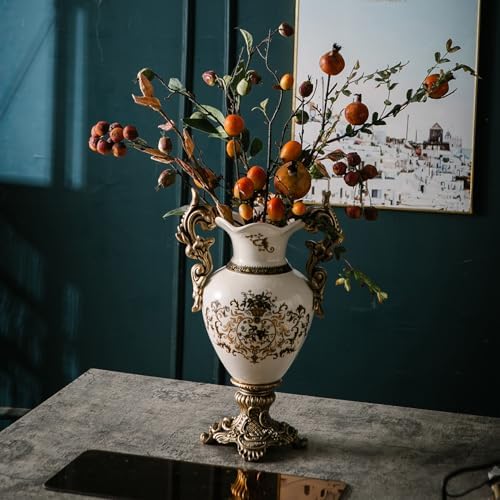 Tall Table Modern Vase,Large Ceramic Flower Vases for Shelf Home Decor,Creative Classic Pink Vase 16.5 inch,Sophisticated Vessel for Decorative Branches and Dried Flower. (Art Pattern) - Image 3