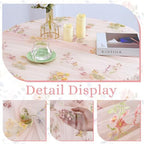 BINBE 6pcs Pink Florals Table Runner Embroidery Gauze 10FT Daisy Seasonal Tulle Birthday Wedding Holiday Kitchen Dining Table Decor for Home Party - Image 3