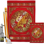 Chinese New Year Luck Arrive Garden House Flags Kit Lunar Good Prosperous Seasonal Arrival Blessing Small Decorative Gift Yard Banner Made In USA 28 X 40 by Ornament+Collection