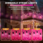 LAMPHOME 2 Pack 26FT G40 Pink Valentine's Day LED String Lights, 13 Shatterproof Globe Bulbs, Outdoor Hanging Patio Lights for Home Balcony Backyard Wedding Party Decor - Image 7