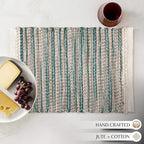Hausattire Woven Jute Placemats, Teal, Set of 4 - Image 6