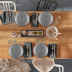 Farmhouse Beaded Placemat, Beaded Placemat Black 13" Round Set of 4 Grey Multi Round Hand Beaded Charger Placemat - Hand Made by Skilled artisans - A Beautiful complement to Your Dinner Table décor - Image 3