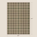 JTJ Easy Jute Plaid Outdoor Rug 5x7, Beige & Sage Green, Washable - Image 2