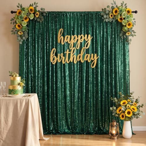 Green Sequin Backdrop Curtains,6 Panels 2FTx8FT Curtain Backdrop for Party - Image 4