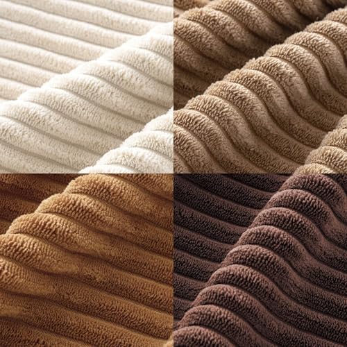 MIULEE Fall Corduroy Decorative Throw Pillow Covers Brown Series 22x22 - Image 3