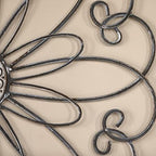 YiLifebes Metal Flower Wall Decor, 18”x18” Metal Floral Scroll Wall Art, Iron Wall Decoration Sculpture for Living Room Bedroom Bathroom Outdoor Garden, (Flower A) - Image 5