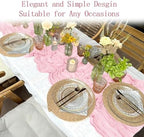 16 Pack Light Pink Cheesecloth Table Runner 20 x 120 inch Gauze Table Runners 10 FT Long,Semi Sheer Boho Cheese Cloth Fabric Table Runner Bulk for Wedding,Party,Baby Shower,Bridal Shower Decoration - Image 4