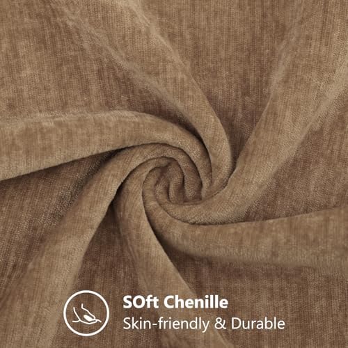 decorUhome Soft Chenille Brown Throw Pillow Covers 26X26 Set of 2 - Image 2