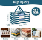 VENO Moving Bags, Wide Open Top, Clear Window, Classic Navy Stripe, 8 Pack - Image 2