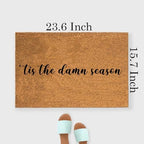 Funny The Entrance Way Outside Personalized Rug with Heavy-Duty Non Slip Outdoor Coconut Coir Doormat Pets Lover Gift 23.6 x 15.7 inch (Tis The Damns Season Football) - Image 2