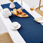Blue Table Runner Burlap Roll Navy Farmhouse Table Linens 2 Pack 13x84 Inch - Image 5