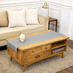 Solino Home 100% Pure Linen Table Runner Grey, Classic Hemstitch 14 x 48 in by SolinoHome