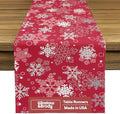 Christmas Table Runners | Red Table Runner | Winter Decorations for Home | Festive Holiday Table Decor | Kitchen Dining Table Runner | Made in The USA | 14" x 108" Long by FabricTextileProductsInc