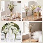 Set of 18 Clear Glass Bud Vases for Centerpiece, Water Ripple - Image 7