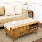 Solino Home 100% Linen Table Runner, 14 x 48 in, Natural and White Striped by SolinoHome
