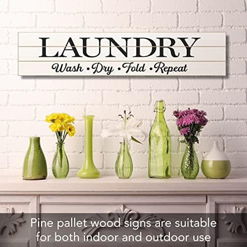 Highland Home Laundry Rules Horizontal Wood Entryway Sign - Image 7