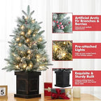 3FT Mini Christmas Tree with Battery Operated Lights for Holiday Decor - Image 2
