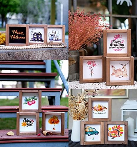 Tiered Tray Decor Fall Winter Spring Summer Seasonal Set, 48 Interchangeable Farmhouse Tiered Tray Signs Decor,Shelf Anniversary Bedroom Office Decorations,Happy Thanksgiving Hello Winter Merry Christmas - Image 5