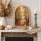 Wheatwin Fall Wall Decor, Fall Gold Arched Framed Wall Art, Fall Artwork - Image 4