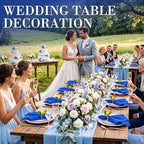 Preboun 24 Pcs Royal Blue Cloth Napkins with Lemon Napkin Rings - Image 6