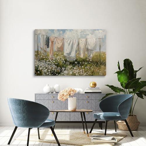 Rustic Farmhouse Laundry Room Wall Art,Vintage Farmhouse Decor,Modern Farmhouse Decor, Farmhouse Laundry,Vintage Laundry Day Poster,Laundry Room Artwork,Laundry Clothesline Print20x30inch Framed Art - Image 5