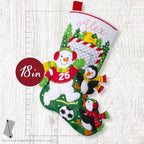 Bucilla, 18" Felt Applique Stocking Making Kit, for DIY Arts and Crafts Projects, Soccer Snow Day - Image 3