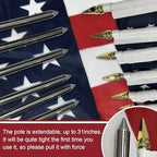 Bradford Small American Flags on Stick 12 Pcs 12x18 inch for Yard Lawn Decorations, Heavy Duty Mini Hand Held Handheld US USA Flags with Retractable Pole for Garden Planter Outside - Image 3