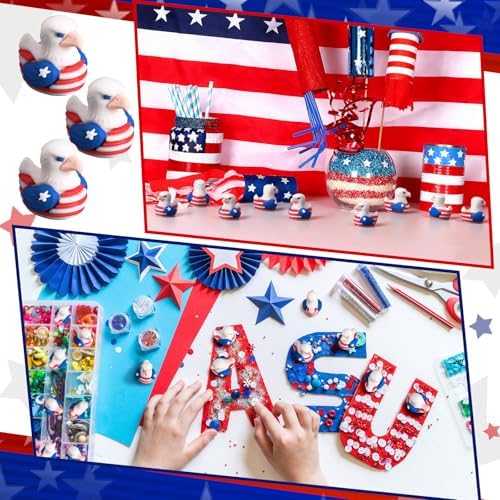 Soulchen 100 Pcs Mini Patriotic Eagle Duck Figurine Bulk - Image 5