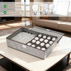 2 Pcs Light Bulb Organizer Storage Box Ornament Light Bulb Storage with 17 Dividers Fits Various Standard Bulbs Dustproof Fabric Case for Home - Image 6