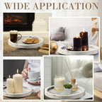 Sintuff 6 Pcs Wooden Candle Plate Holder Tray, Rustic White - Image 4